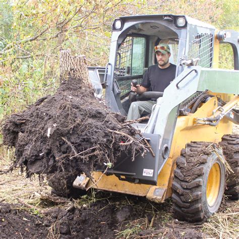 moving trees with a skid steer|removing trees with skid steer.